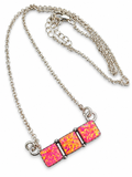 Pink Fire Opal Solid 925 Sterling Silver Necklace