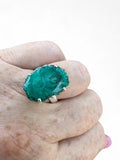 Marine Blue Quartz Solid 925 Sterling Silver Ring 6.5