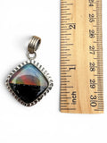 Aurora Opal Solid 925 Sterling Silver Pendant