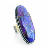 Kingman Purple Mojave Turquoise Solid 925 Sterling Silver Ring 6.5
