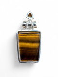 Tiger Eye & Citrine Solid 925 Sterling Silver Pendant