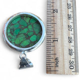 Kingman Green Mojave Turquoise Solid 925 Sterling Silver Pendant