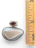 Coconut Druzy Solid 925 Sterling Silver Pendant