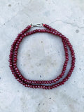 Red Jade 4 mm Beaded Necklace 18 inch