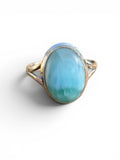 Caribbean Larimar Solid 925 Sterling Silver Ring 10