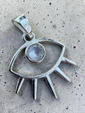 Eye Moonstone Solid 925 Sterling Silver Pendant