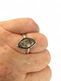 Black Rutilated Quartz Solid 925 Sterling Silver Ring 6