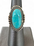 Kingman Turquoise Solid 925 Sterling Silver Ring 6