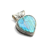 HEART Labradorite Solid 925 Sterling Silver Pendant