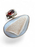 Coconut Druzy Solid 925 Sterling Silver Pendant