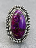 Kingman Purple Mojave Turquoise Solid 925 Sterling Silver Ring 8