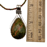 Unakite Solid 925 Sterling Silver Pendant Necklace