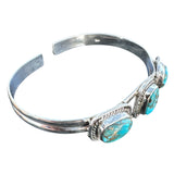 Kingman Blue Copper Turquoise Solid 925 Sterling Silver Cuff Bracelet
