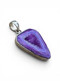Purple Solar Window Druzy Solid 925 Sterling Silver Pendant