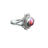 Kingman Pink Dahlia Turquoise Solid 925 Sterling Silver Ring 5