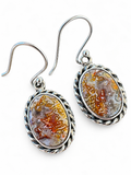 Crazy Lace Agate Solid 925 Sterling Silver Earrings