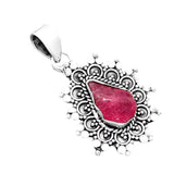 Rough Pink Tourmaline Solid 925 Sterling Silver Pendant