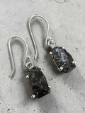 Rough Tektite Solid 925 Sterling Silver Earrings