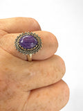 Charoite Solid 925 Sterling Silver Ring 7
