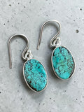 Tibetan Turquoise Solid 925 Sterling Silver Earrings