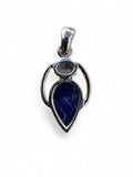 Tanzanite & Iolite Solid 925 Sterling Silver Pendant