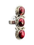 Kingman Red Rose Dahlia Solid 925 Sterling Silver Ring 6