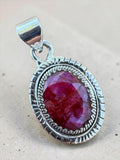 Ruby Solid 925 Sterling Silver Pendant