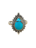 Egyptian Turquoise Solid 925 Sterling Silver Ring 7