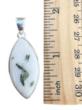 Green Tourmaline in Quartz Solid 925 Sterling Silver Pendant