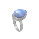 Blue Lace Agate Solid 925 Sterling Silver Ring 7.5