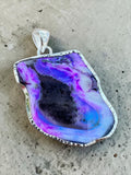 Purple Dendritic Opal Solid 925 Sterling Silver Pendant