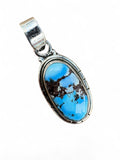 Golden Hills Turquoise Solid 925 Sterling Silver Pendant