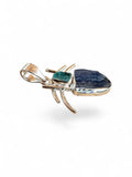 Blue Kyanite & Apatite Solid 925 Sterling Silver Pendant
