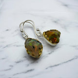 Rough  Ethiopian Opal Solid 925 Sterling Silver Earrings