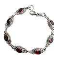 Garnet Solid 925 Sterling Silver Bracelet