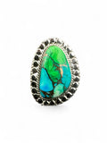 Kingman Peacock Dahlia Solid 925 Sterling Silver Ring 8