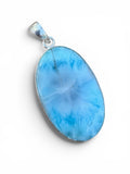Caribbean Larimar Solid 925 Sterling Silver Pendant