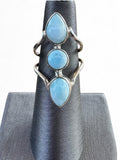 Caribbean Larimar Solid 925 Sterling Silver Ring 7