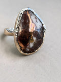 Copper Agate Solid 925 Sterling Silver Ring 8.5