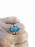 Labradorite Solid 925 Sterling Silver Ring 7