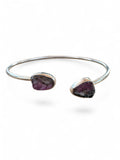 Rough Watermelon Tourmaline Solid 925 Sterling Silver Bangle bracelet