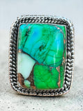 Kingman Peacock Dahlia Solid 925 Sterling Silver Ring 9