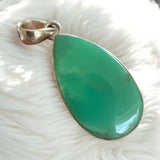 Chrysoprase Solid 925 Sterling Silver Pendant