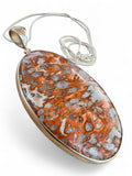 Mushroom Jasper Solid 925 Sterling Silver Pendant with chain