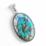 Chrysocolla Solid 925 Sterling Silver Pendant