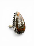 Indonesian Red Marcasite Solid 925 Sterling Silver Ring 5