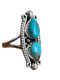 Kingman Turquoise Solid 925 Sterling Silver Ring 9