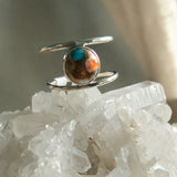 Turquoise & Spiny Oyster Solid 925 Sterling Silver Ring