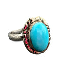 Kingman Turquoise Solid 925 Sterling Silver Ring 6