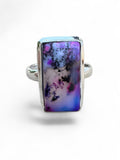 Purple Dendritic Opal Solid 925 Sterling Silver Ring 6
